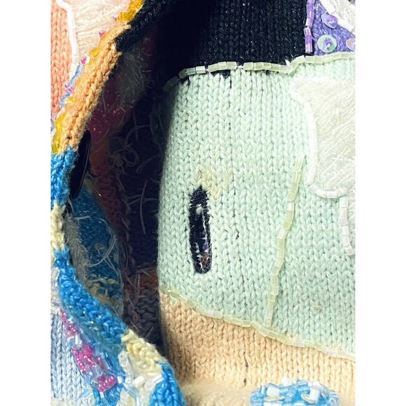 Design Options Sweater Philip Jane Gordon Cardigan Black w Winter Scene XL - Picture 11 of 14